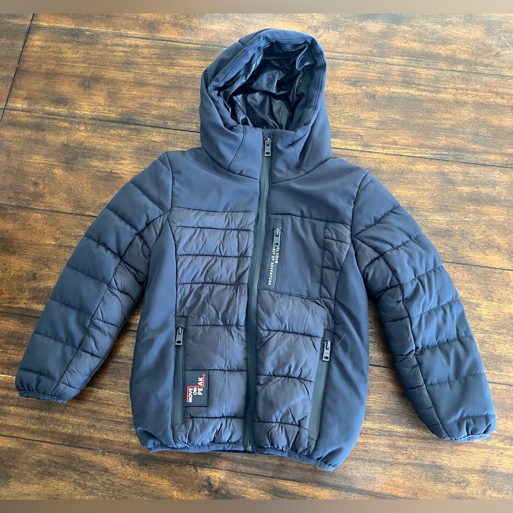 Piazza‎ Italia Navy Hooded Puffer Kids Jacket Size 5/6